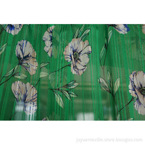 100% Polyester Lurex  Stripe Tissue Dobby Fabric